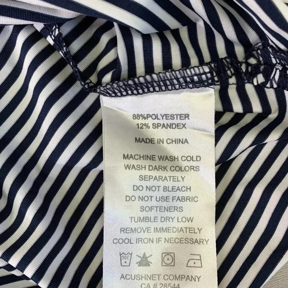 FootJoy FJ Striped Navy Athletic Polo Golf Shirt Men Size L MGA Lomas Cup 2014 - Picture 13 of 13